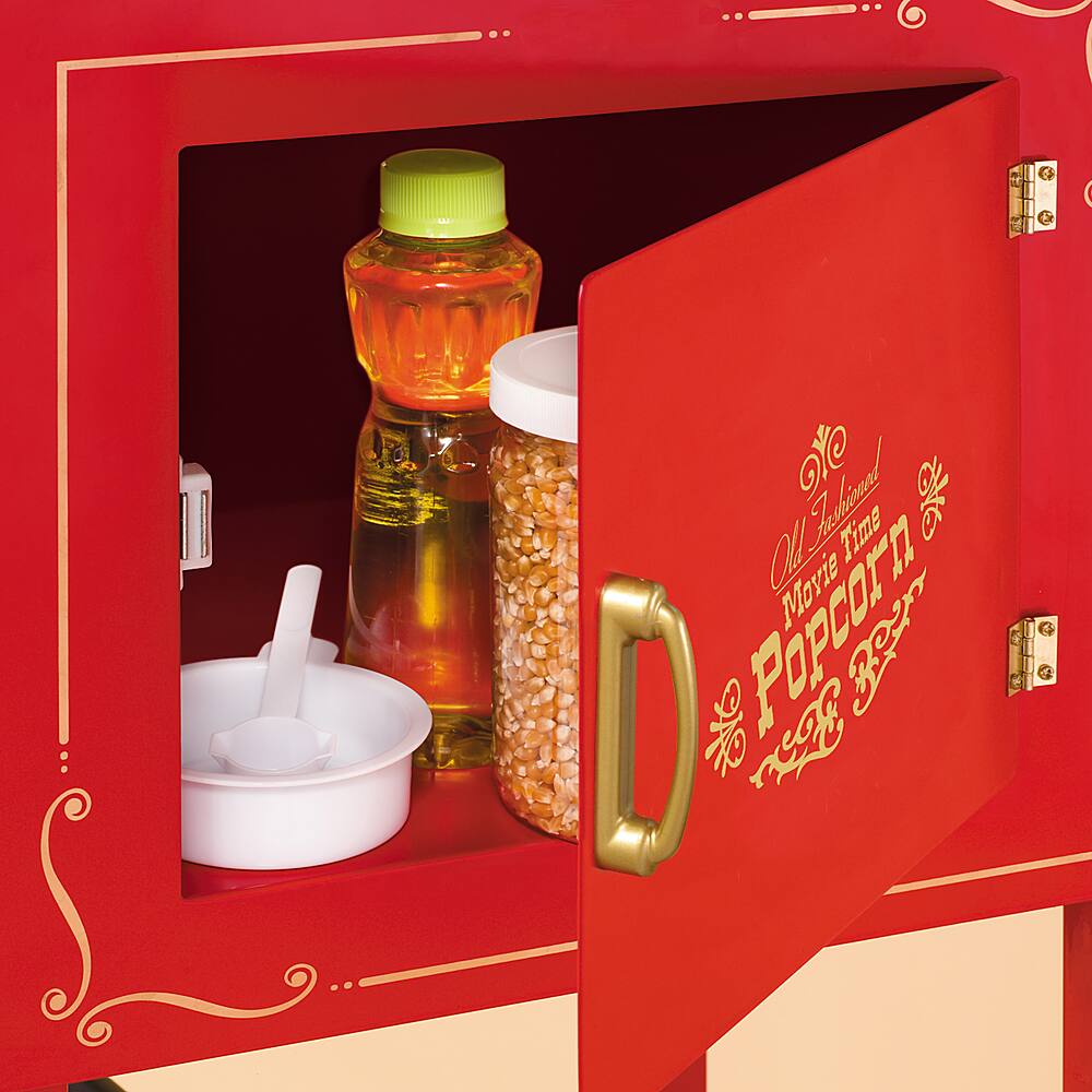 Alt View 13. Nostalgia - CCP525RG Vintage 8-Oz. Professional Popcorn Cart, 8-Ounce Kettle, 53 Inches Tall - Black - Gold.