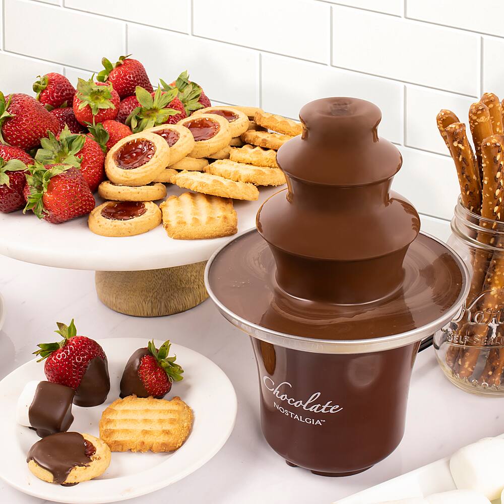 Alt View 12. Nostalgia - CFF3BR 3-Tier 1/2-Pound Chocolate Fondue Fountain - Brown.