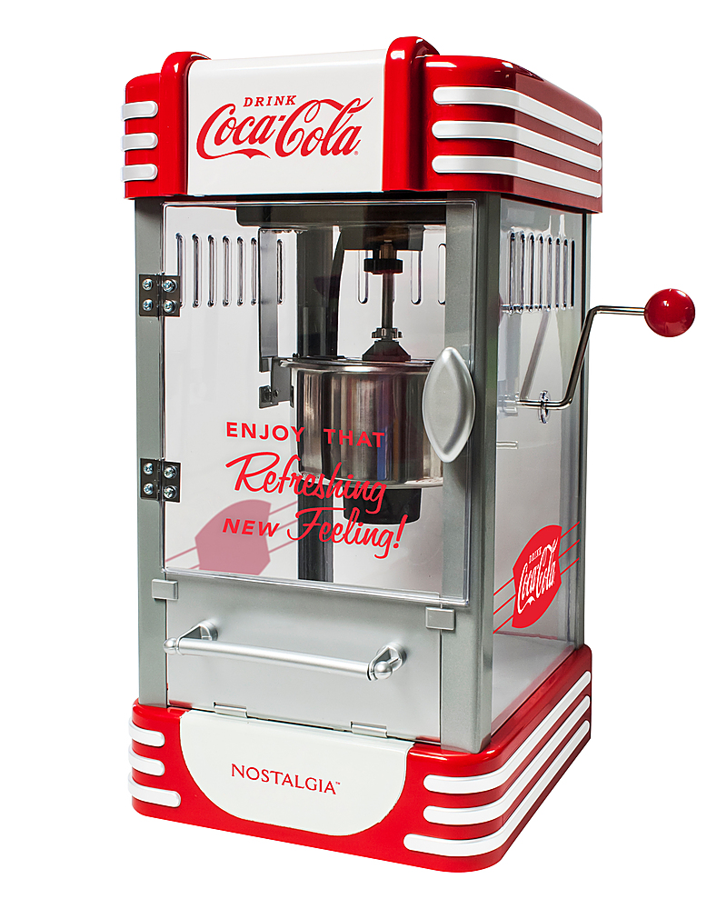 Angle View: Nostalgia - RKP730CK Coca-Cola 2.5-Oz. Kettle Popcorn Maker - Red