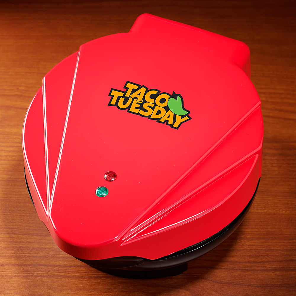 Left View: Taco Tuesday - TTTB1RD Baked Tortilla Bowl Maker - Red