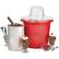 Angle. Nostalgia - ICMP4RD 4 Qt. Electric Ice Cream Maker - Red Bucket.