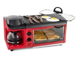 Nostalgia - BST3RR Retro 3-in-1 Family Size Breakfast Station - Retro Red - Angle_Zoom