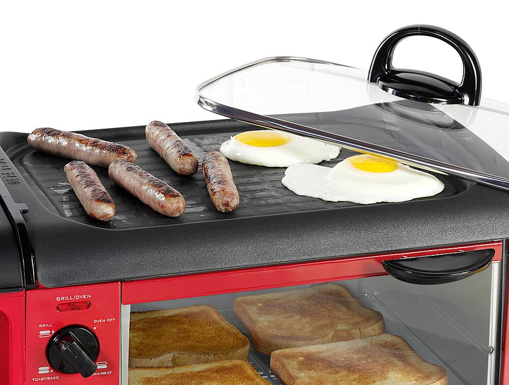 Alt View 15. Nostalgia - BST3RR Retro 3-in-1 Family Size Breakfast Station - Retro Red.