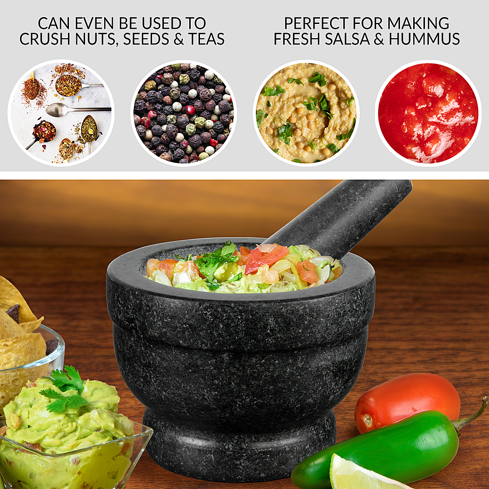 Mortar and Pestle Set - Small Grinding Bowl Container for Guacamole,  Spices, Salsa, Pesto, Herbs - Best Mortar and Pestle Spice and Pills  Crusher Set