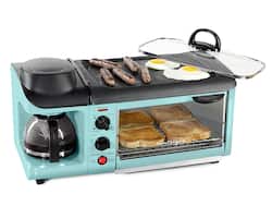 Nostalgia - BST3AQ Retro 3-in-1 Family Size Breakfast Station - Aqua - Angle_Zoom