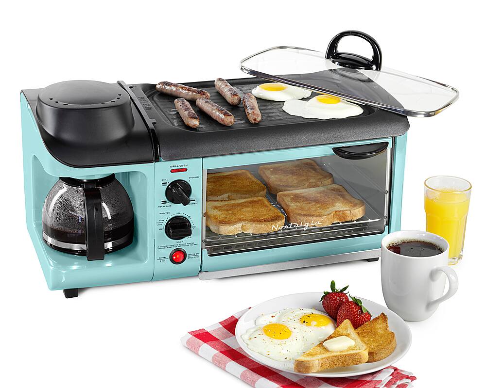 Alt View 13. Nostalgia - BST3AQ Retro 3-in-1 Family Size Breakfast Station - Aqua.