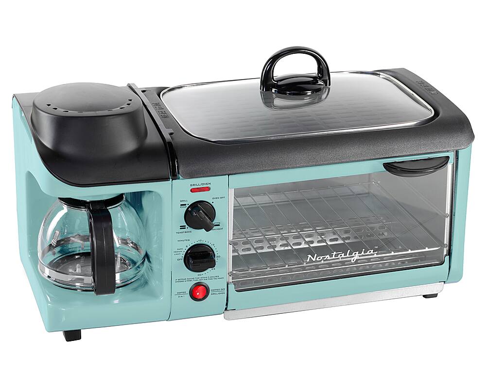Alt View 14. Nostalgia - BST3AQ Retro 3-in-1 Family Size Breakfast Station - Aqua.