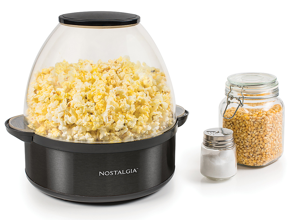 Nostalgia 6-Quart Stirring Popcorn Popper With Quick-Heat Technology, Makes  24 Cups of Popcorn, Kernel Measuring Cup, Oil Free, Makes Roasted Nuts