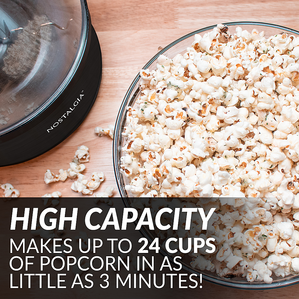 Nostalgia 6-Quart Stirring Popcorn Popper With Quick-Heat Technology, Makes  24 Cups of Popcorn, Kernel Measuring Cup, Oil Free, Makes Roasted Nuts