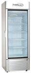 Front. Premium Levella - 12.5 cu. ft. 1-Door Commercial Merchandiser Refrigerator Glass-Door Beverage Display Cooler - Silver.
