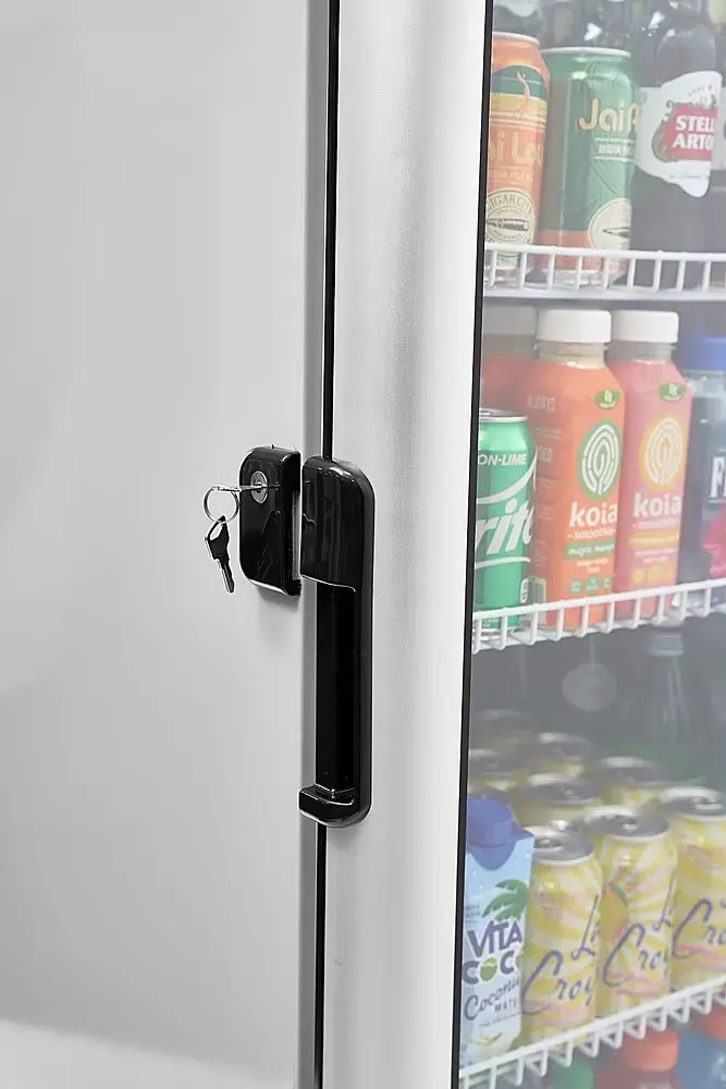 Alt View 5. Premium Levella - 18.0 cu. ft. 2-Door Commercial Merchandiser Refrigerator Glass-Door Beverage Display Cooler - Silver.