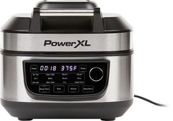 PowerXL - 6qt Digital Grill Air Fryer Combo - Silver - Front_Zoom