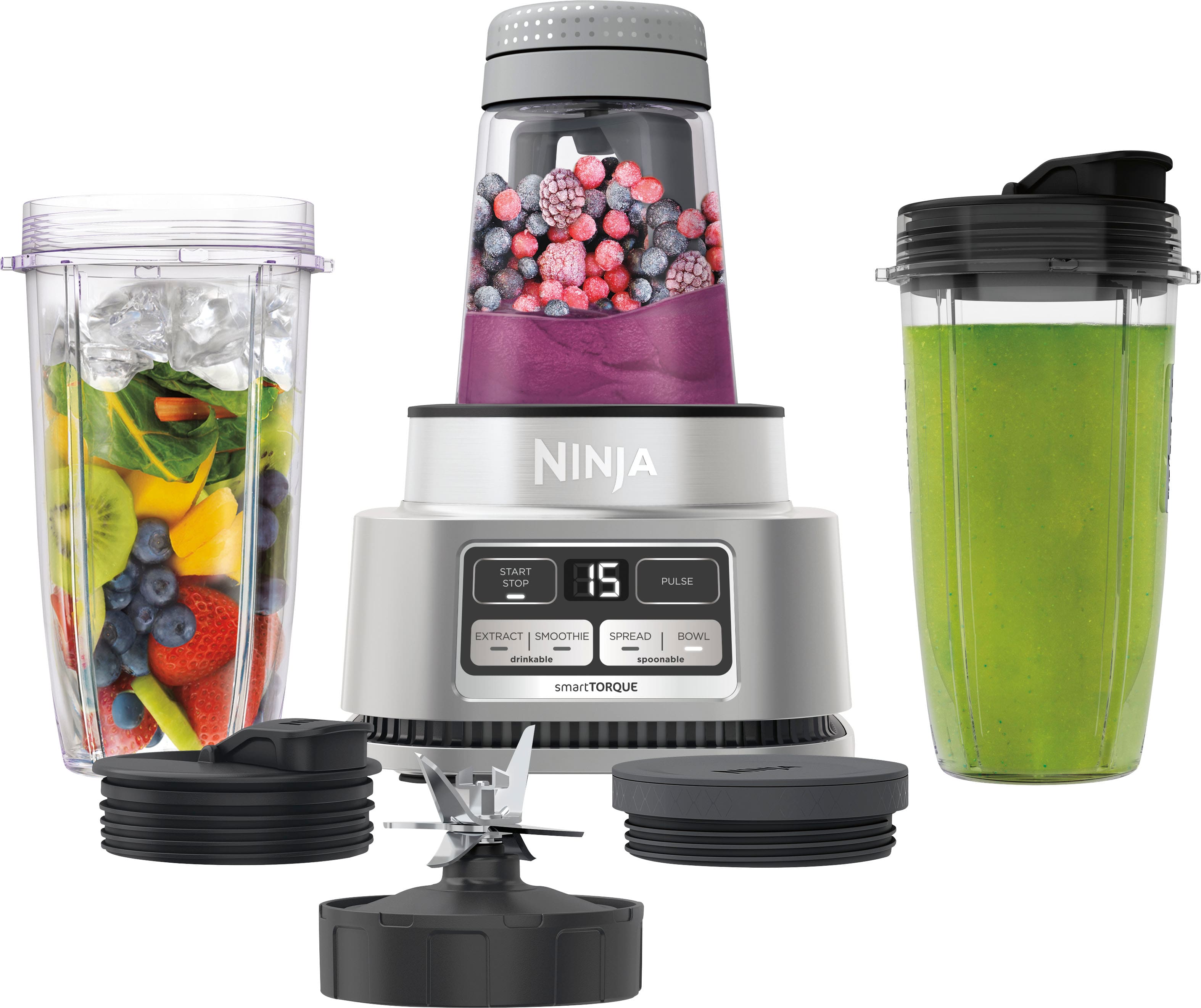 Angle. Ninja - Foodi Smoothie Bowl Maker and Nutrient Extractor* 1200WP smartTORQUE 4 Auto-iQ Presets - Silver.