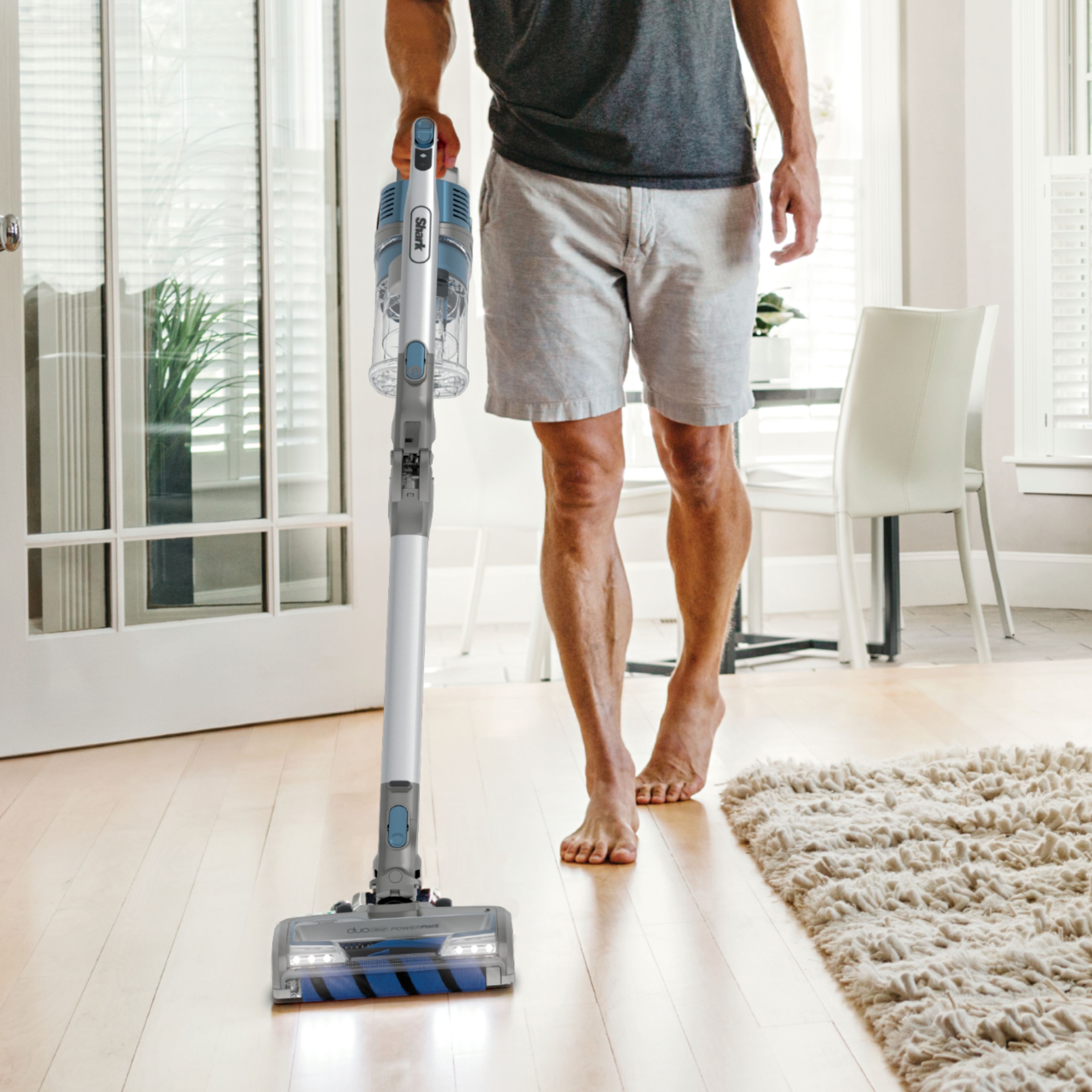 Shark Vertex Cordless Stick Vacuum with MultiFLEX & DuoClean PowerFins,  Self-cleaning Brushroll Blue IZ462H - Best Buy