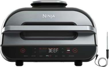 Ninja - Foodi Smart XL 6-in-1 Indoor Grill with 4-qt Air Fryer, Roast, Bake, Broil, & Dehydrate - Black - Angle_Zoom