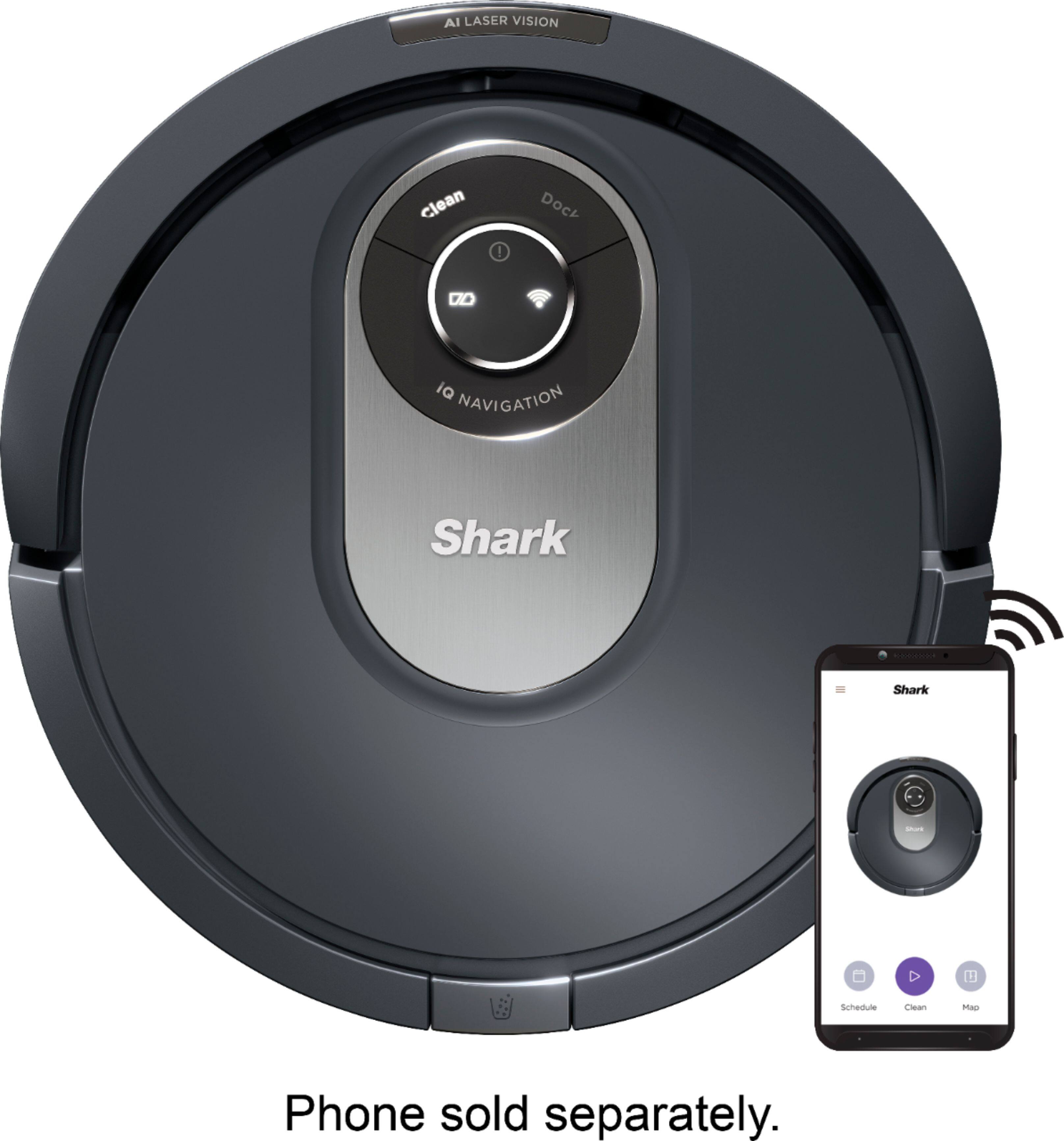 Alt View 14. Shark - AI Robot Vacuum RV2001 with Self Cleaning Brushroll, Object Detection, Wi Fi - Gray.