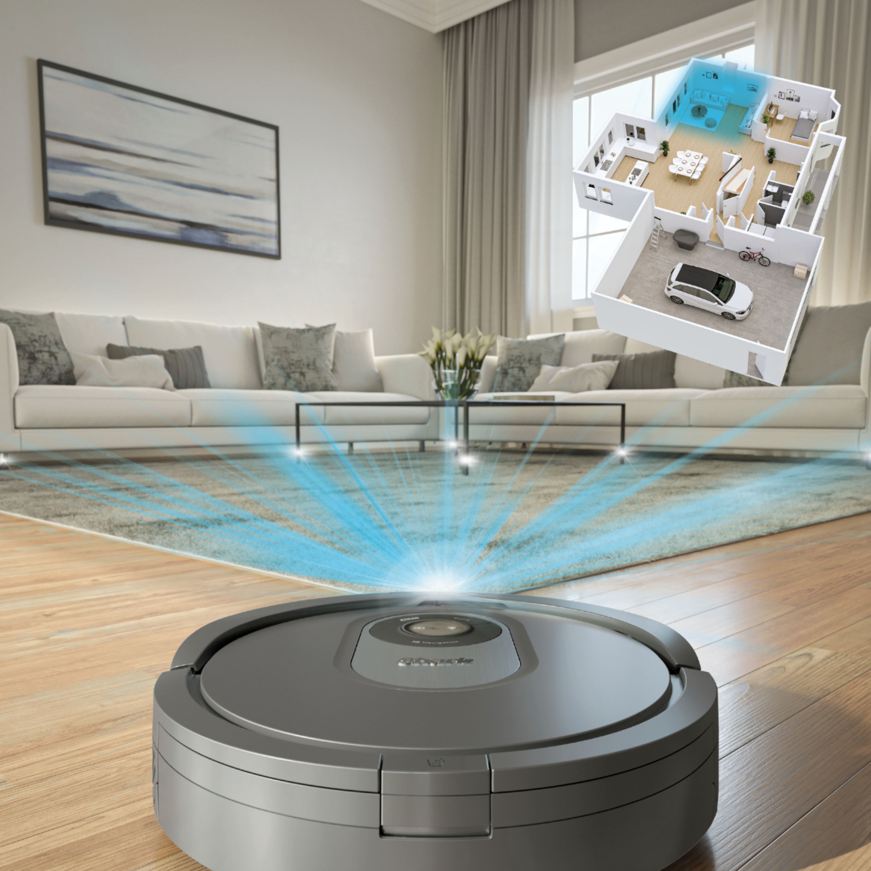 Alt View 13. Shark - AI Robot Vacuum RV2001 with Self Cleaning Brushroll, Object Detection, Wi Fi - Gray.