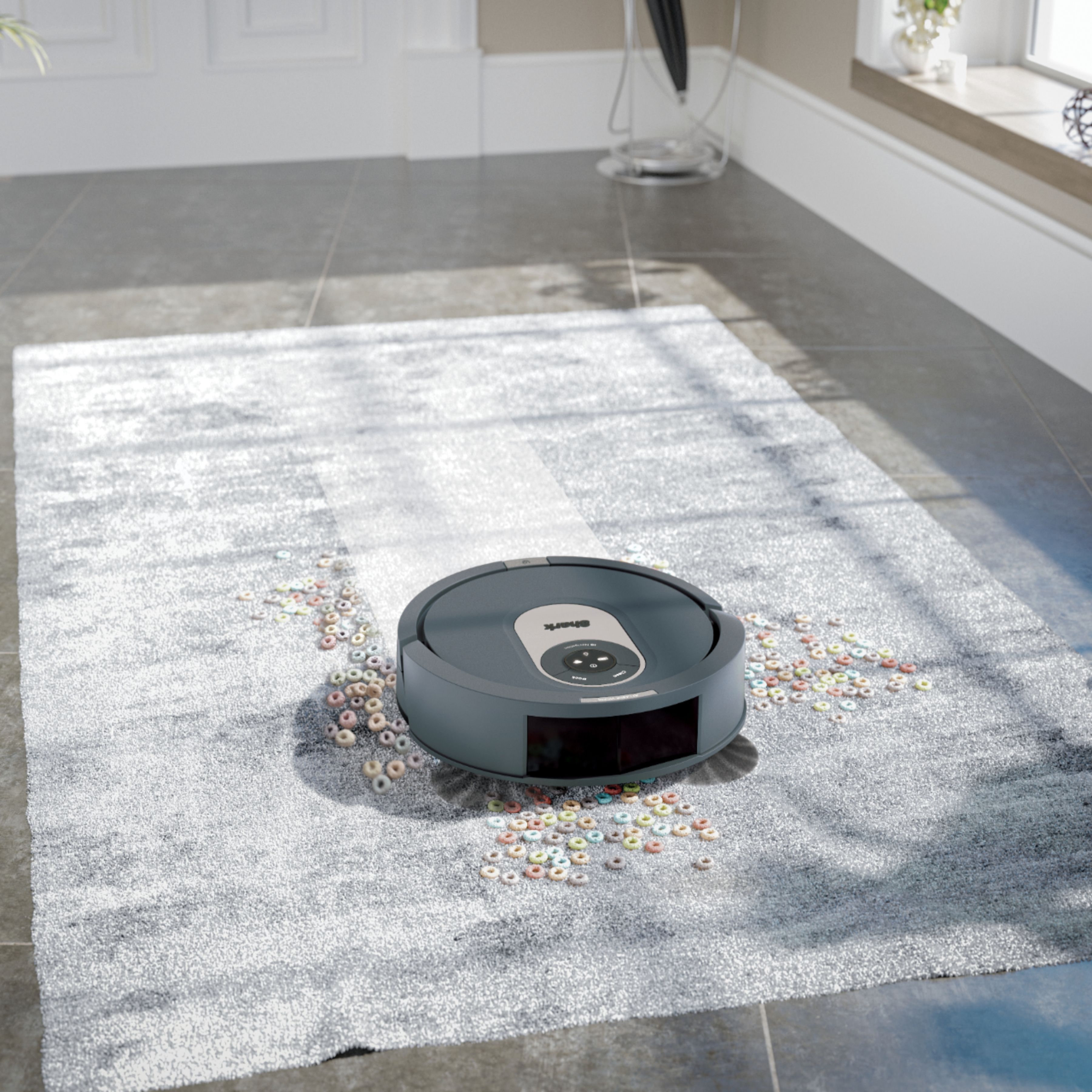Left View: Shark - AI Robot Vacuum RV2001 with Self Cleaning Brushroll, Object Detection, Wi Fi - Gray