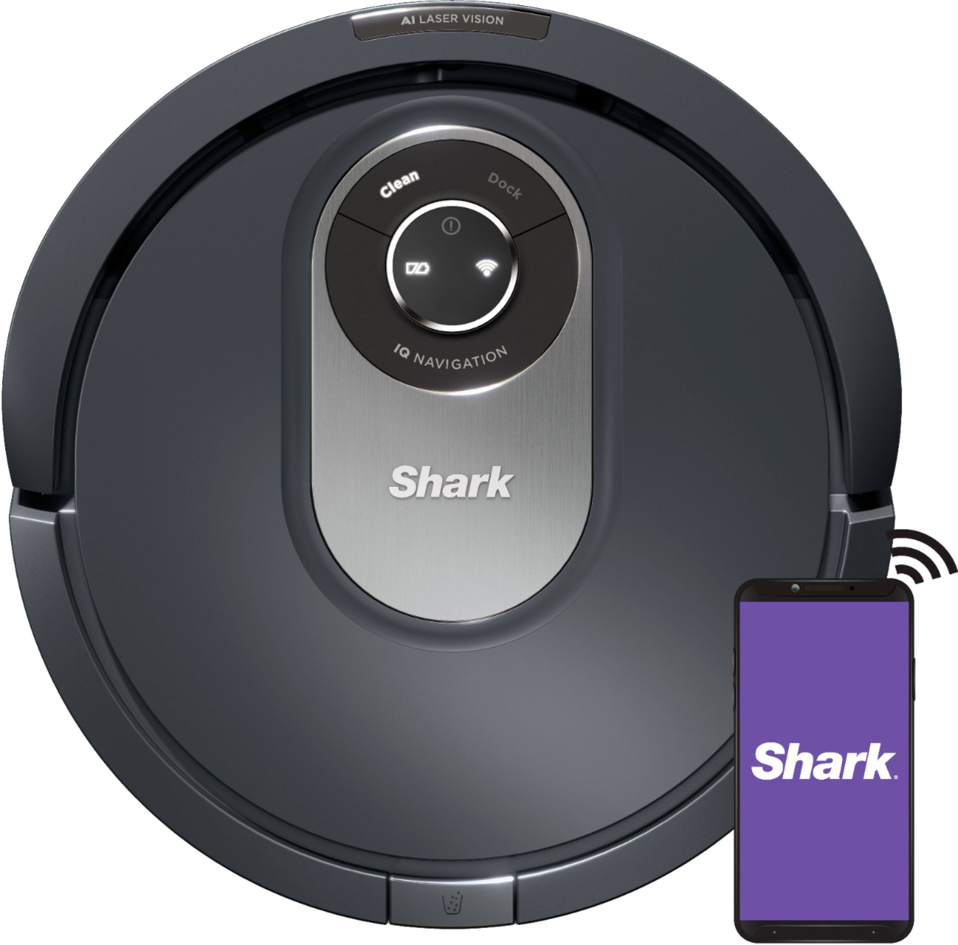 Alt View 15. Shark - AI Robot Vacuum RV2001 with Self Cleaning Brushroll, Object Detection, Wi Fi - Gray.