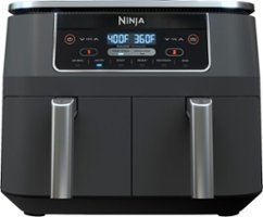 Ninja - Foodi 6-in-1 8-qt. 2-Basket Air Fryer with DualZone Technology & Air Fry, Roast, Broil, Bake, Reheat & Dehydrate - Dark Gray - Front_Zoom