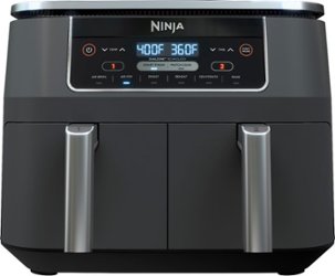 Ninja - Foodi 6-in-1 8-qt. 2-Basket Air Fryer with DualZone Technology - Dark Grey - Front_Zoom