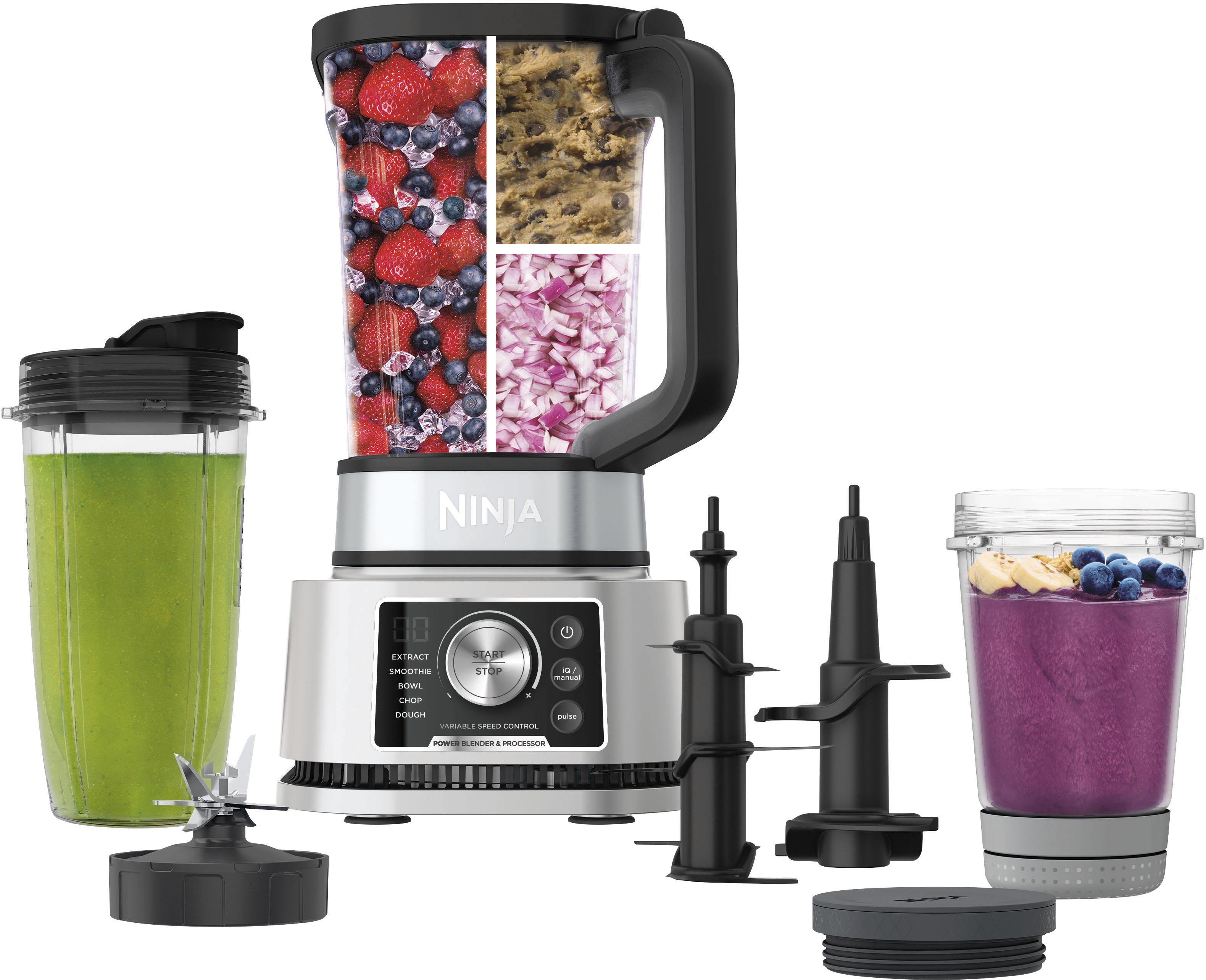 Ninja Foodi Power Blender & Processor System, Smoothie Bowl Maker &  Nutrient Extractor*, 1400WP smartTORQUE 6 Auto-iQ Silver SS351 - Best Buy