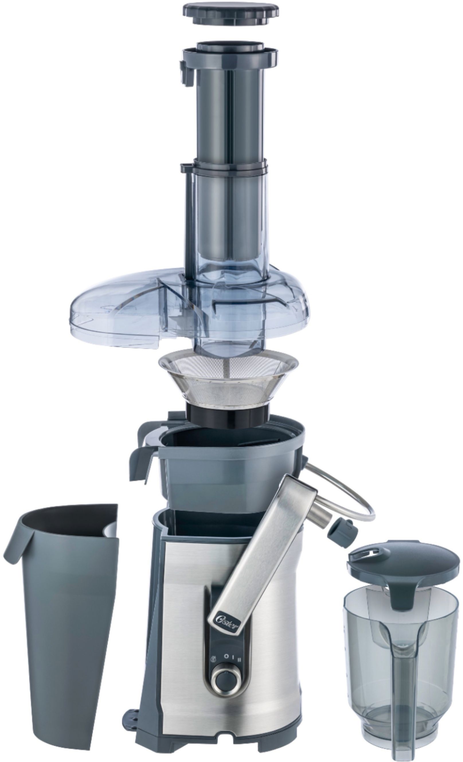 Angle View: Oster - Self-Cleaning Professional Juice Extractor, Stainless Steel Juicer - Stainless Steel