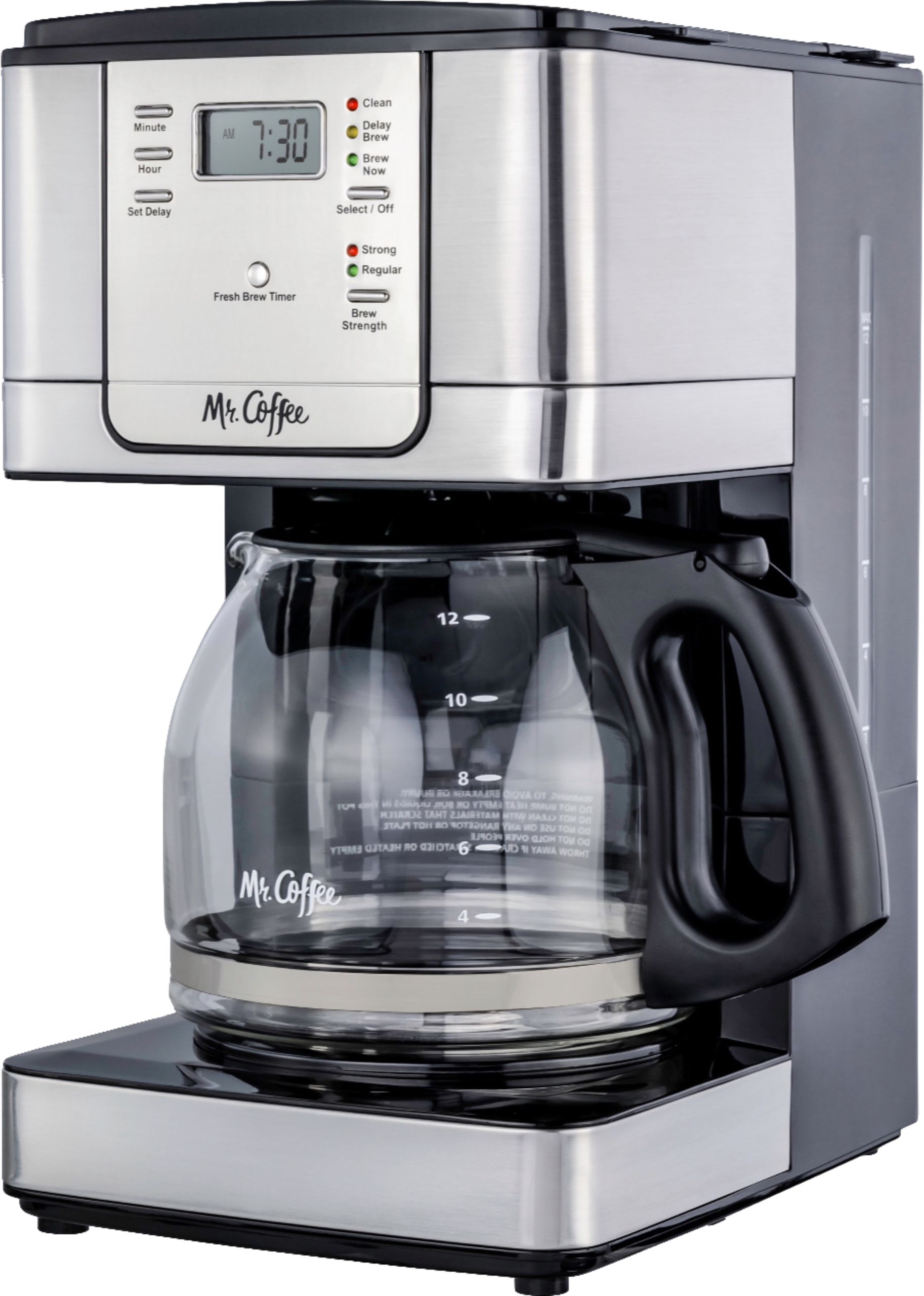 Mr Coffee 12-Cup Programmable Coffee Maker with Strong Brew Selector Sta...