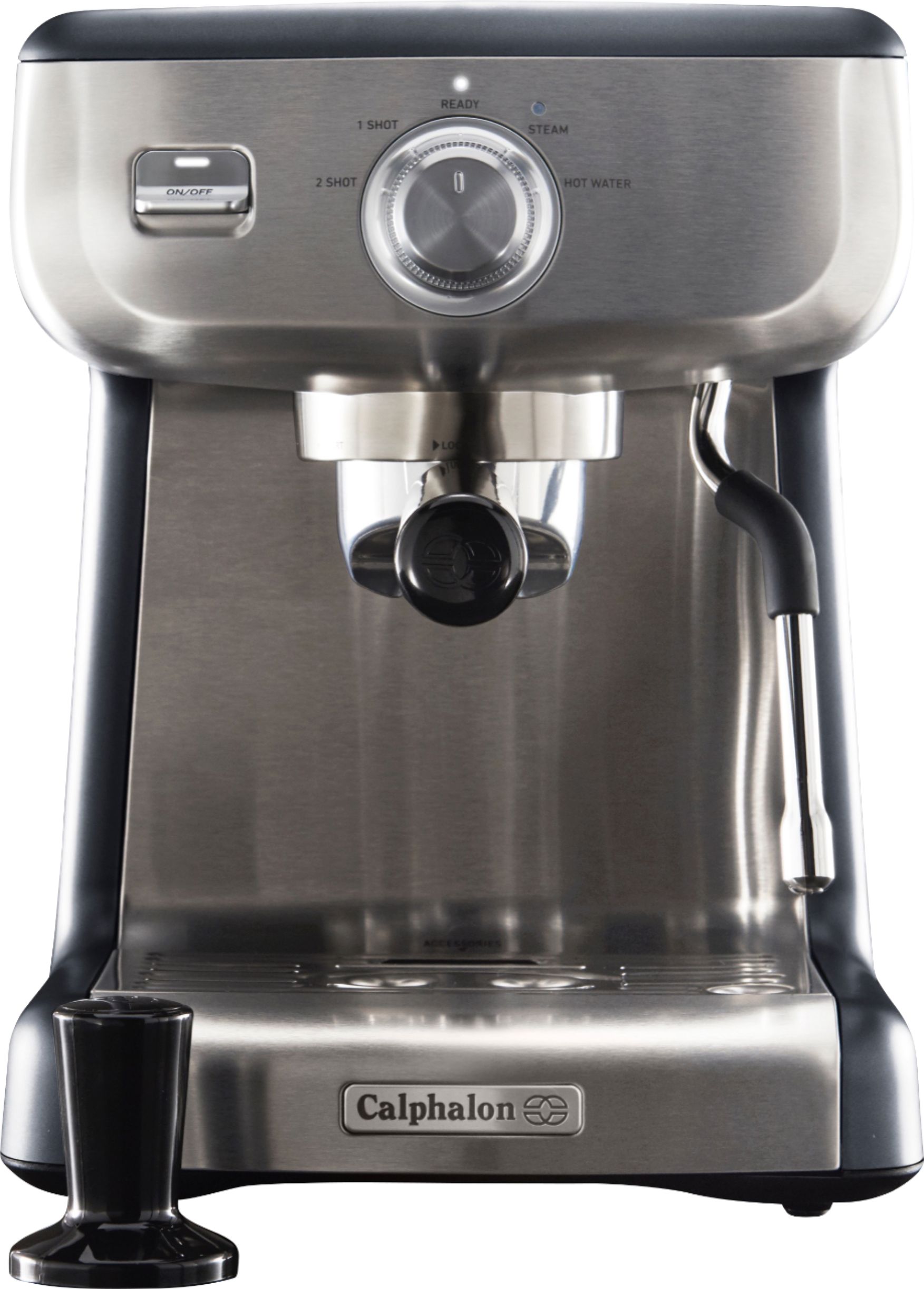 Angle View: Calphalon - Temp IQ Espresso Machine With Steam Wand - Stainless Steel