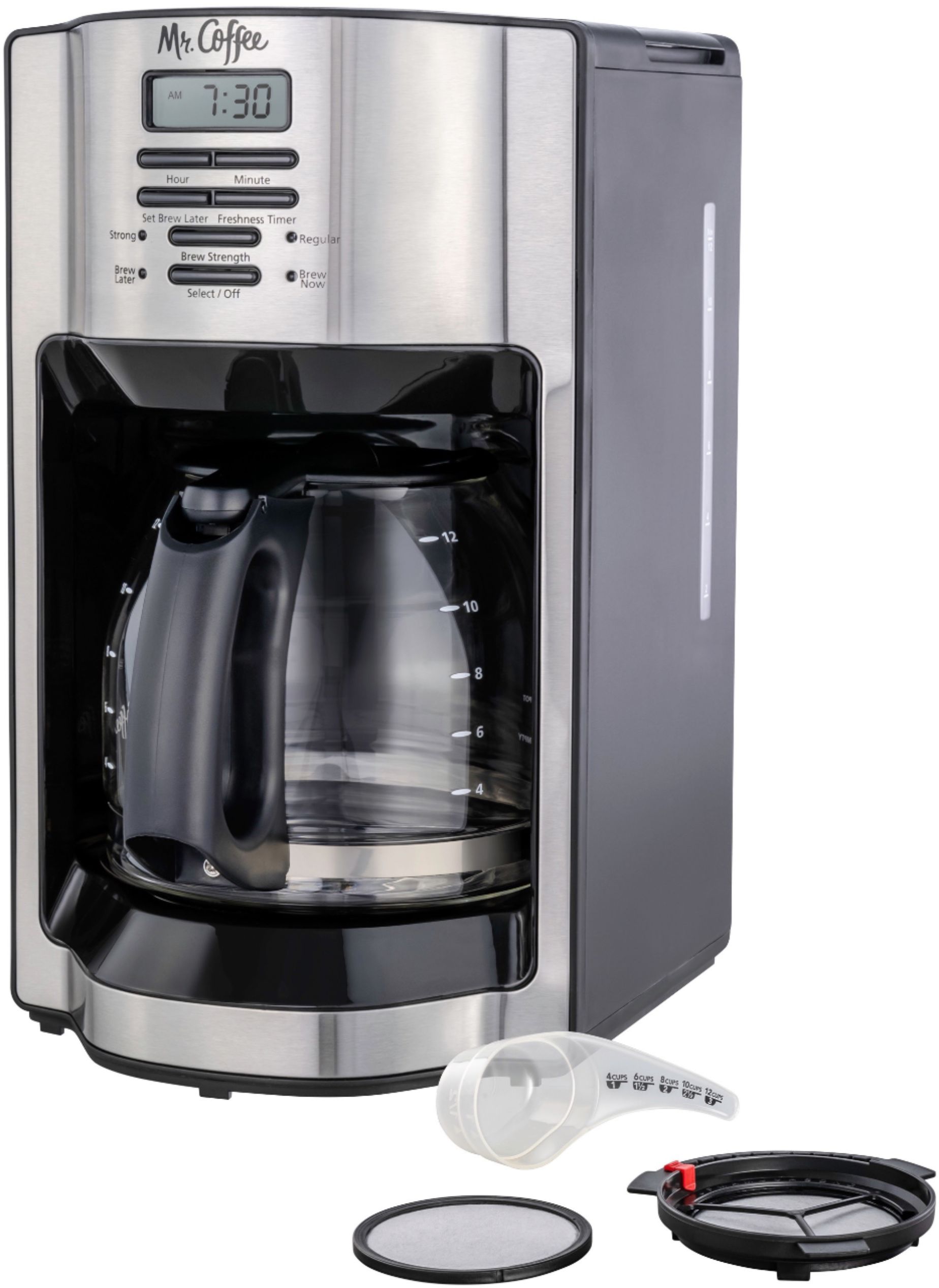 Mr. Coffee 12-Cup Programmable Coffee Maker with Rapid Brew System - Stainless Steel