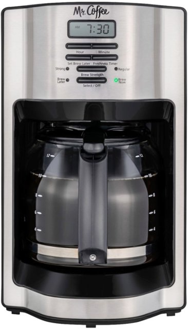Front Zoom. Mr. Coffee - 12-Cup Coffee Maker with Rapid Brew System - Stainless Steel.