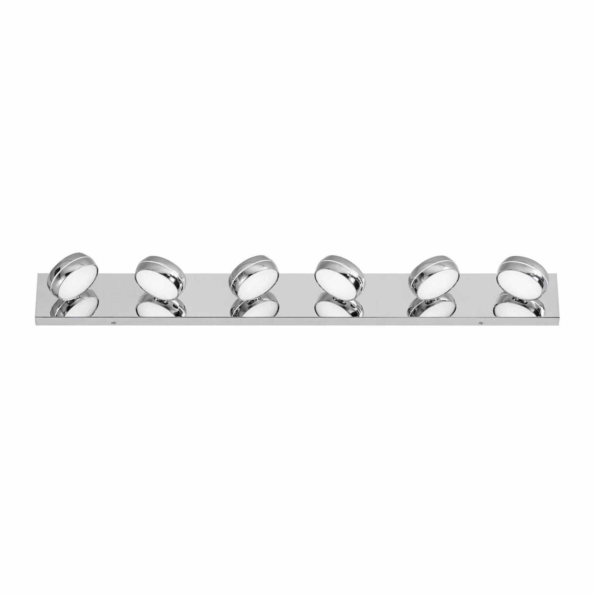 Alt View 4. RYHNUYNE - 43" LED Vanity Light,6‑Light Chrome Bathroom Light Fixture Over Mirror,Wall Mount Mirror Lighting for Bathroom - Chrome.
