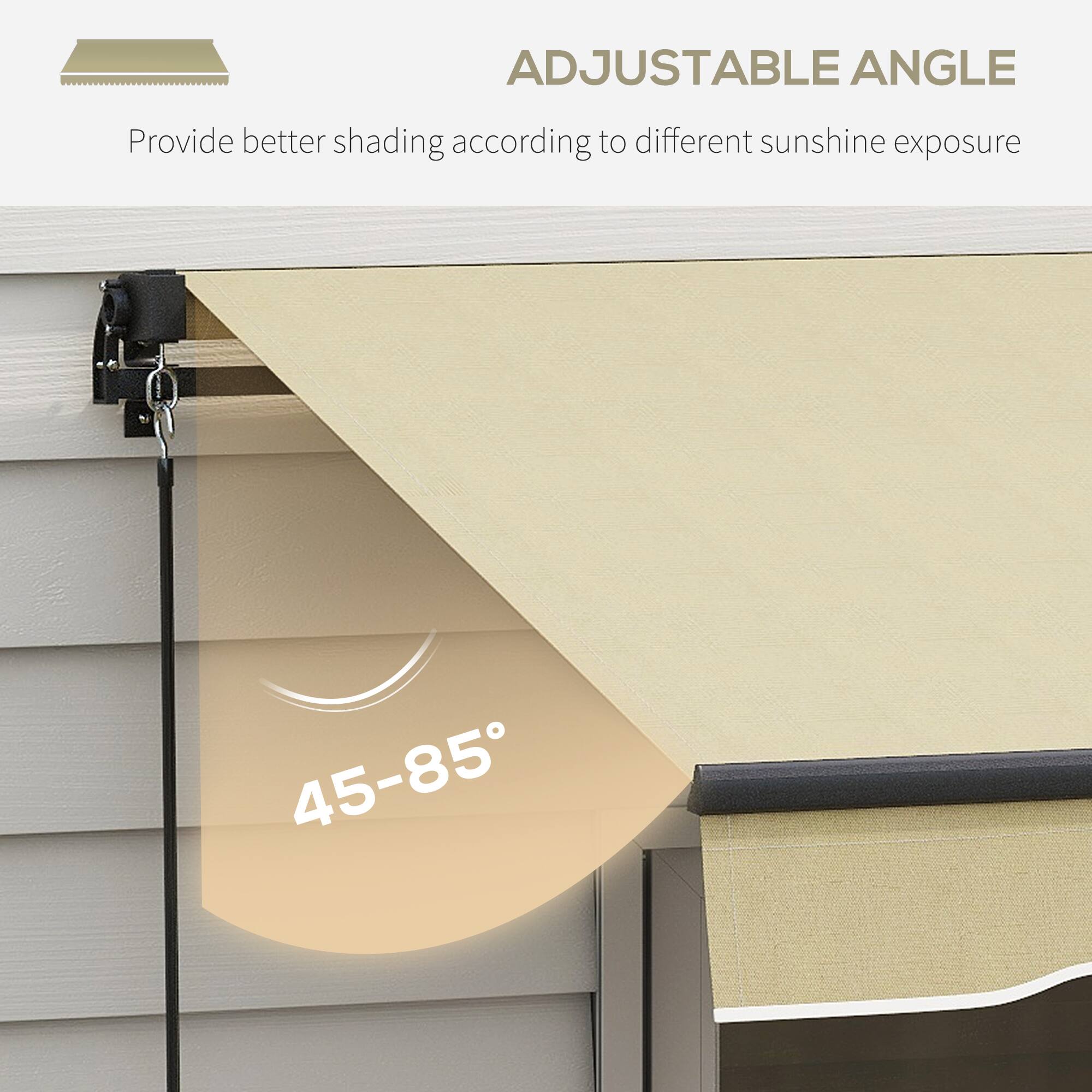 ADJUSTABLE ANGLE
Provide better shading according to different sunshine exposure
45-85°