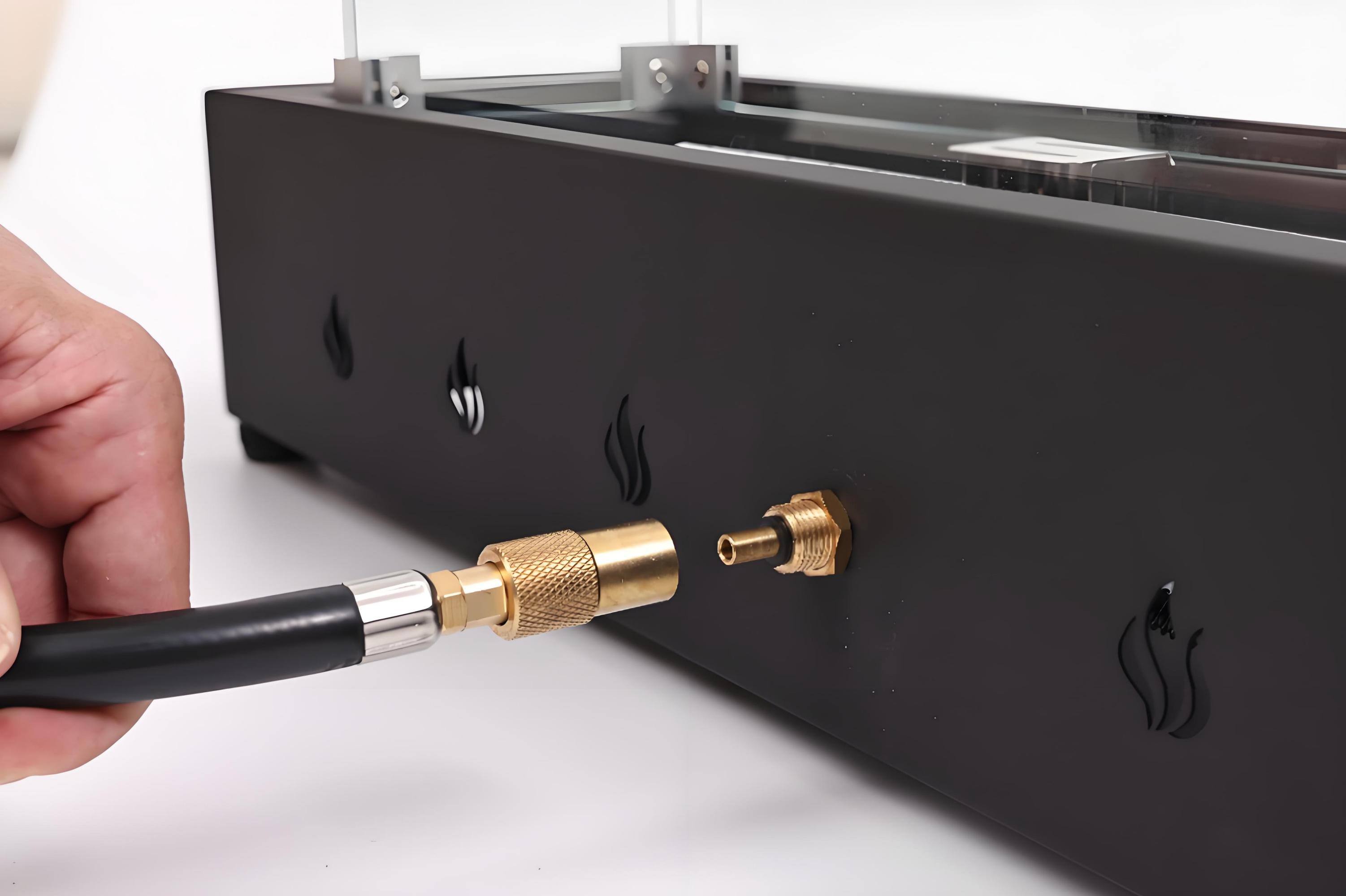 Alt View 2. APRILSOUL - 28-Inch Rectangle Fire Pit 40000BTU Outdoor Propane Fire Pit Wind-Resistant Firepits Durable Iron Volcanic Rock Design.