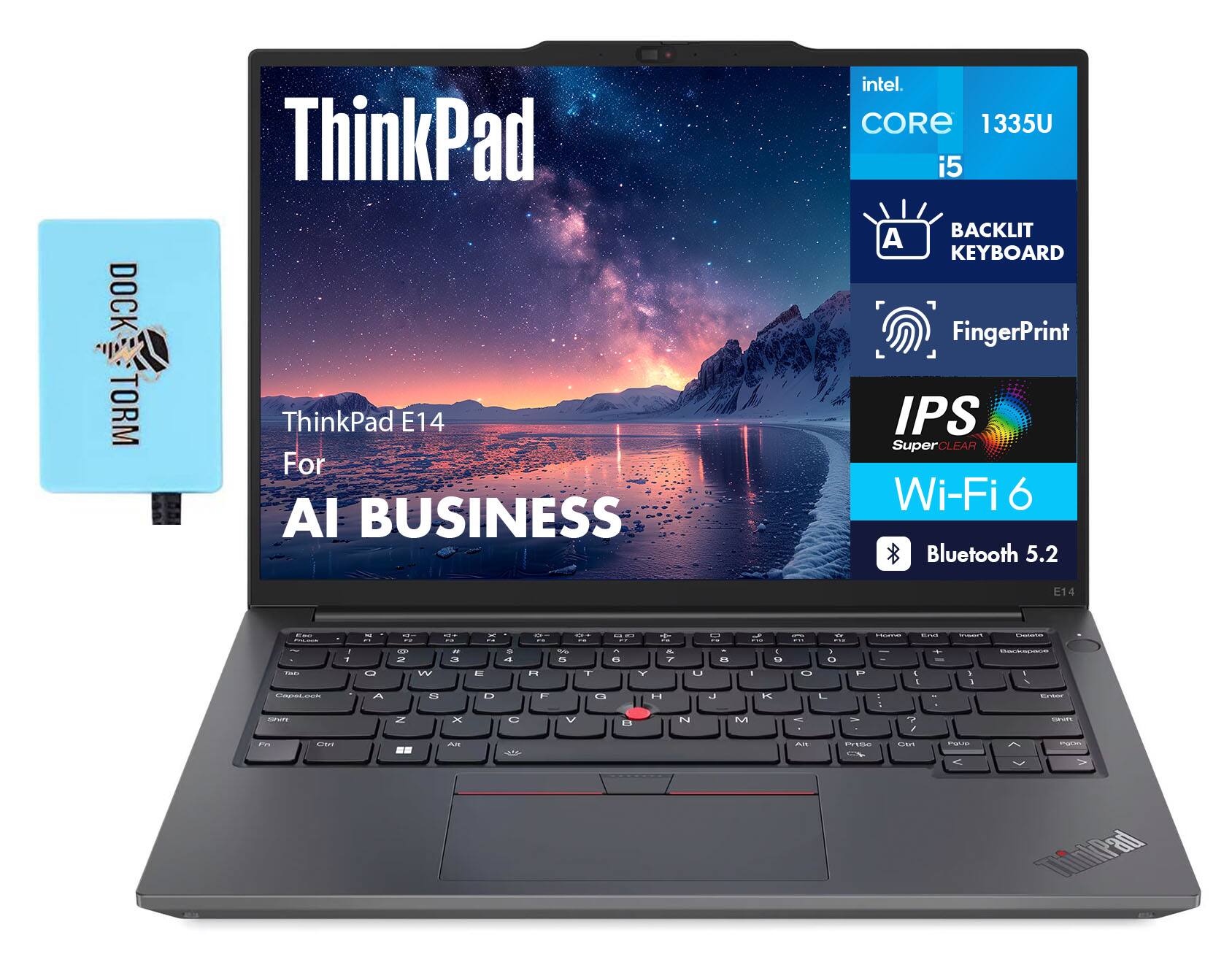 Lenovo - ThinkPad E14 Laptop 14.0 WUXGA (Intel i5-1335U, 16GB DDR4, 1TB M.2 PCIe SSD, Win 11 Pro) w/USB Hub - Graphite Black