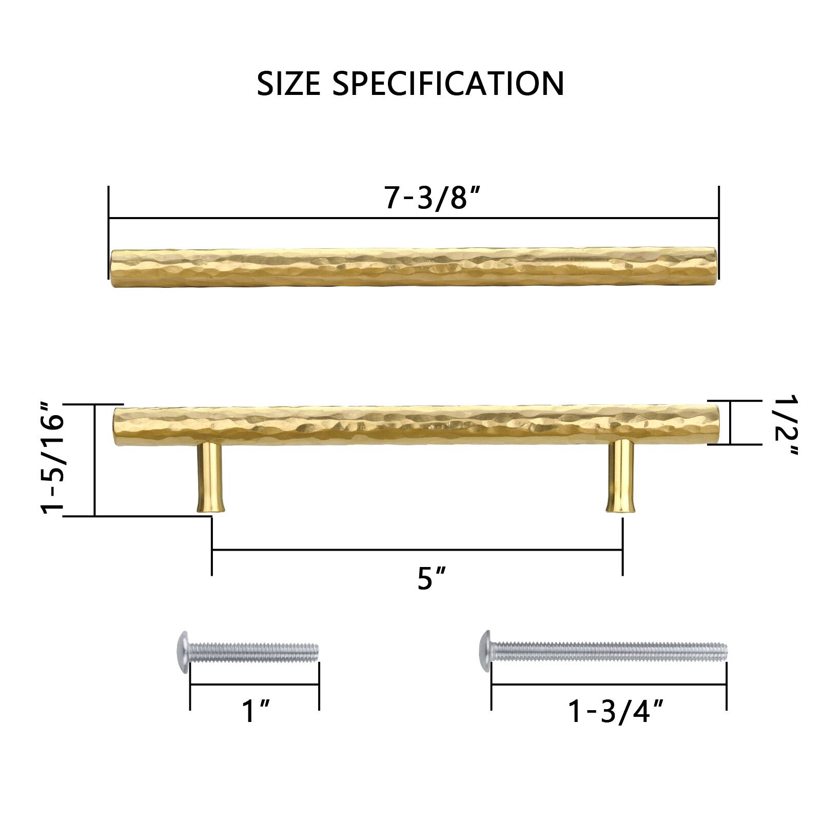 SIZE SPECIFICATION

7-3/8"  
1-5/16"  
5"  
1/2"  
1"  
1-3/4"