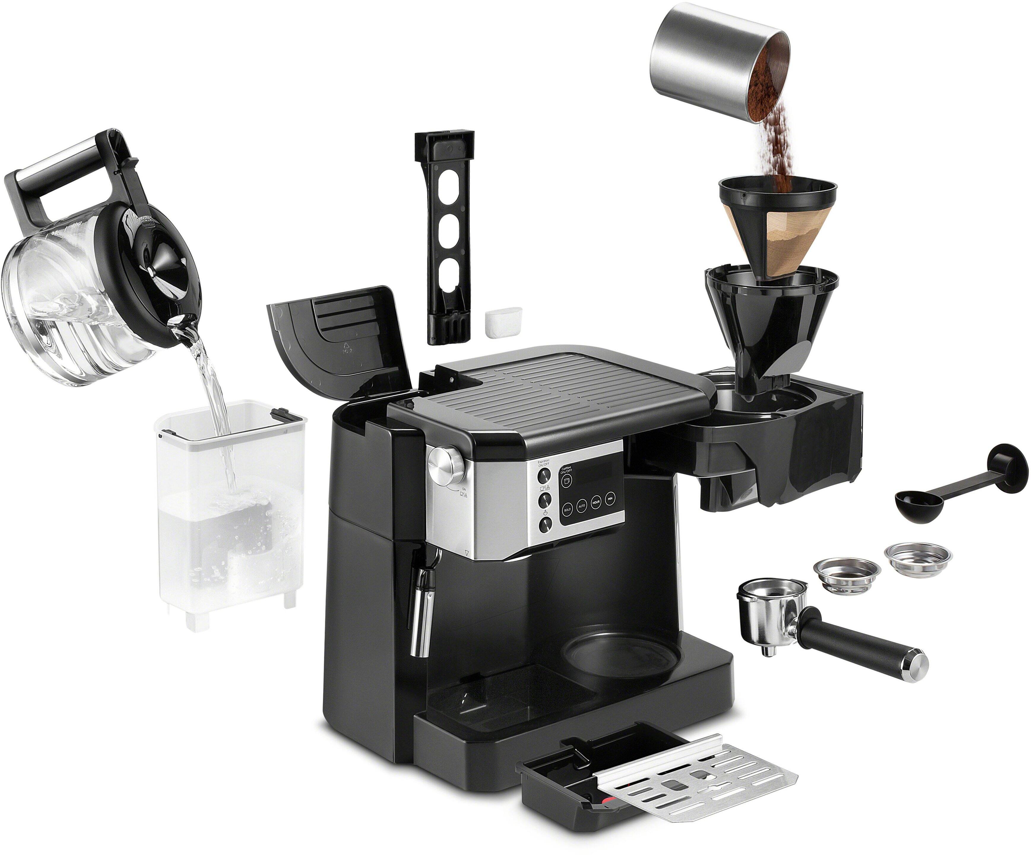 Alt View 15. De'Longhi - Digital All-in-One Combination Coffee and Espresso Machine - Black and Stainless Steel.