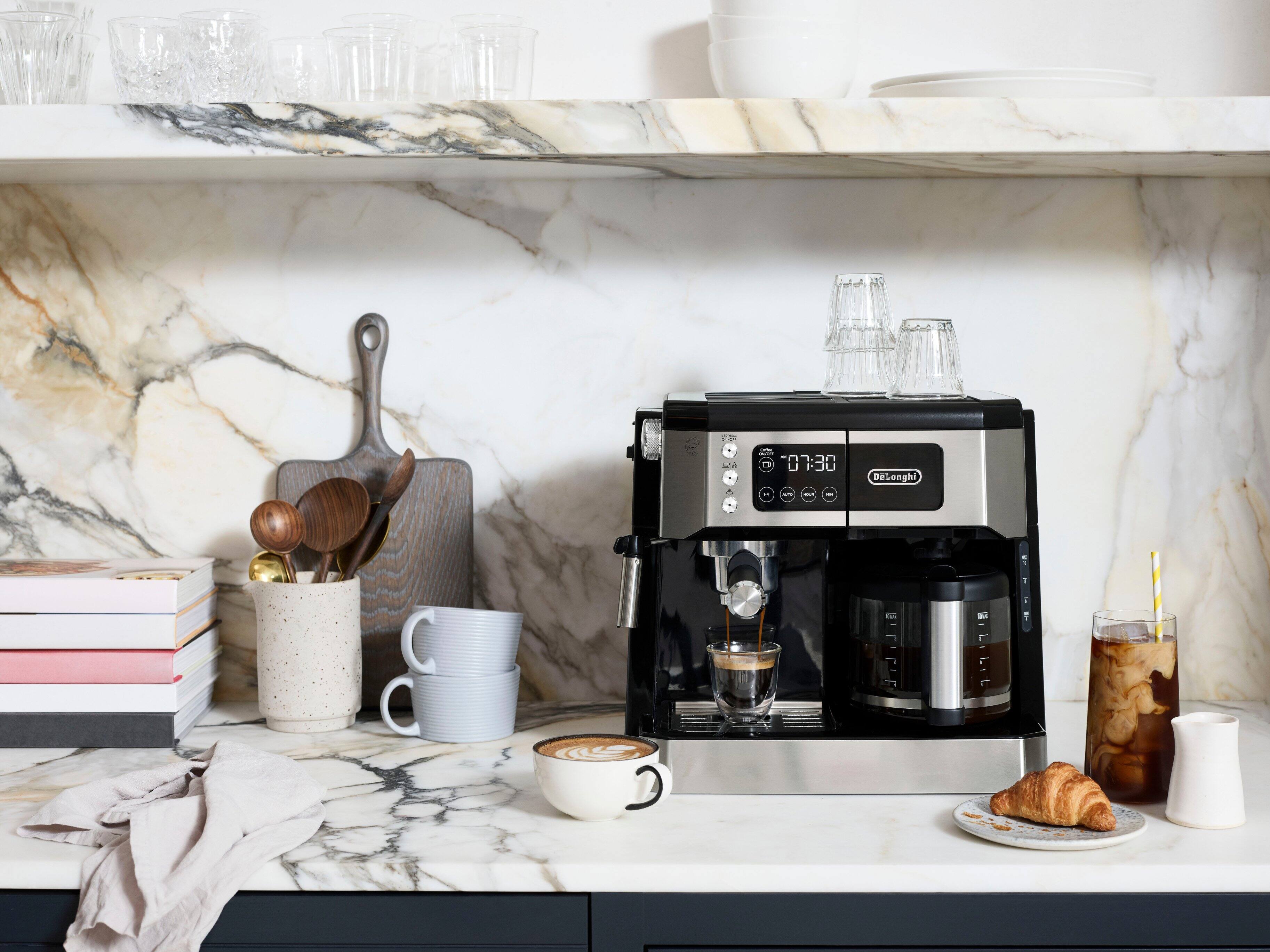 Alt View 16. De'Longhi - Digital All-in-One Combination Coffee and Espresso Machine - Black and Stainless Steel.