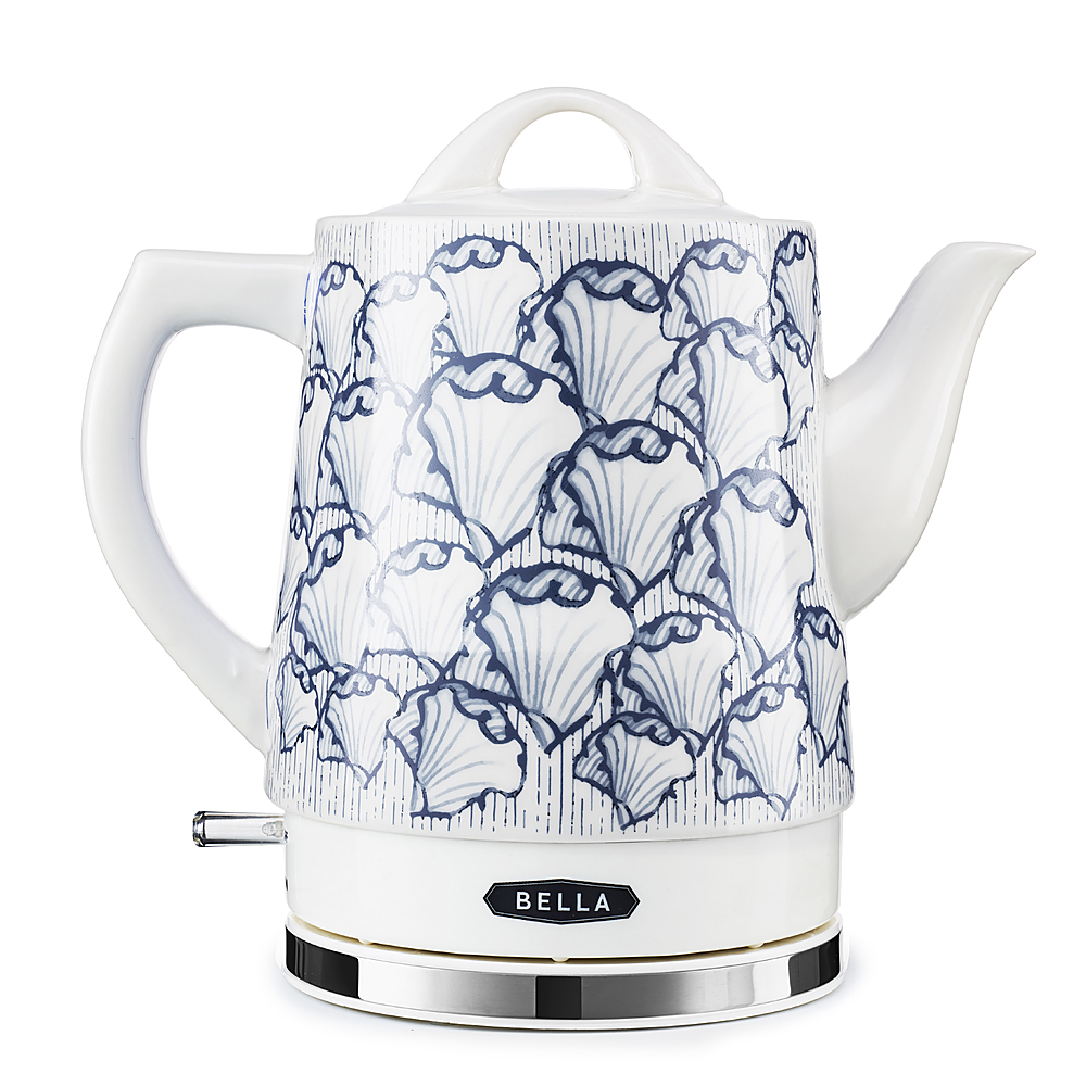 Bella, Kitchen, Bella Electric Ceramic Kettle Tea Pot White Blue Aqua  Polka Dot 8l