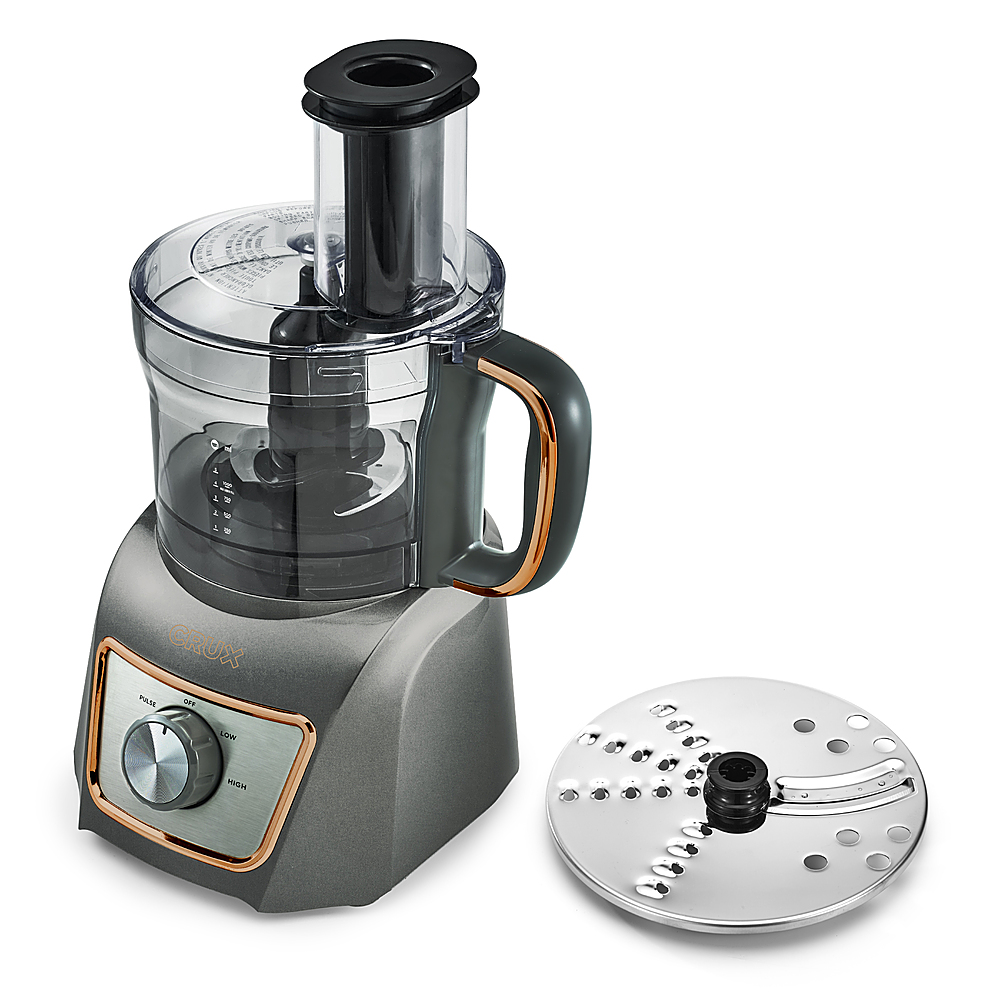 Angle View: CRUX - 8 Cup Food Processor - Gray