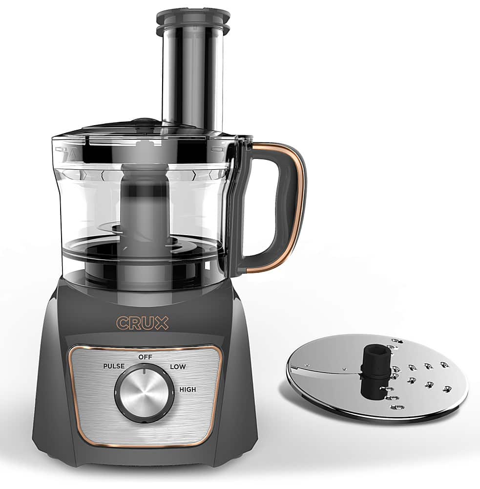 CRUX - 8 Cup Food Processor - Gray - Front_Zoom