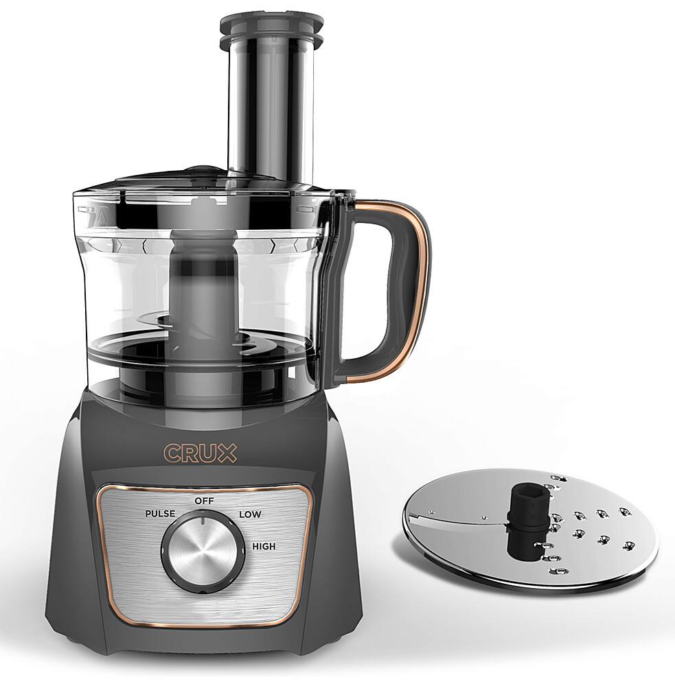 Front. CRUX - 8 Cup Food Processor - Gray.