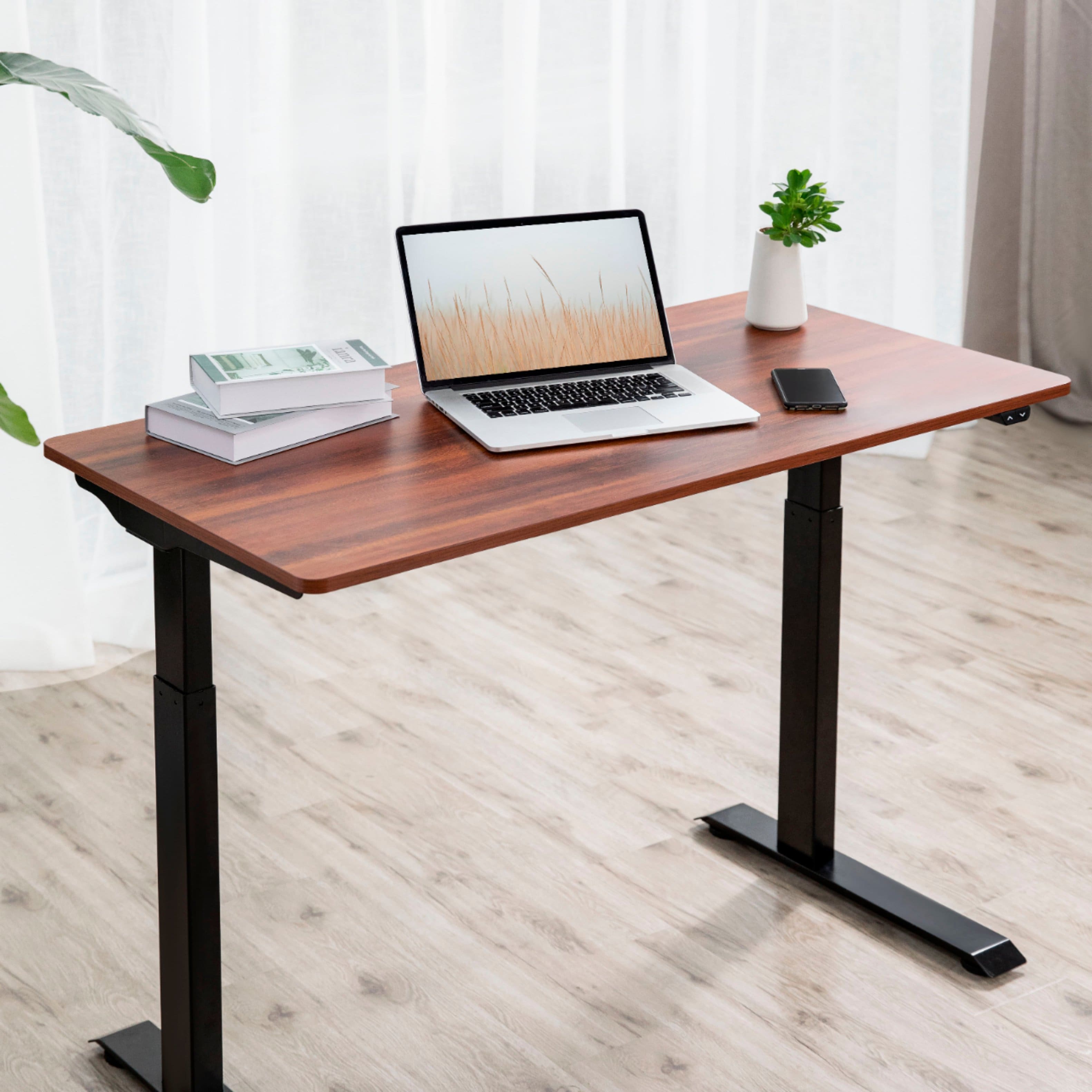 Alt View 16. Insignia™ - Adjustable Standing Desk with Electronic Control - 47.2" - Mahogany.