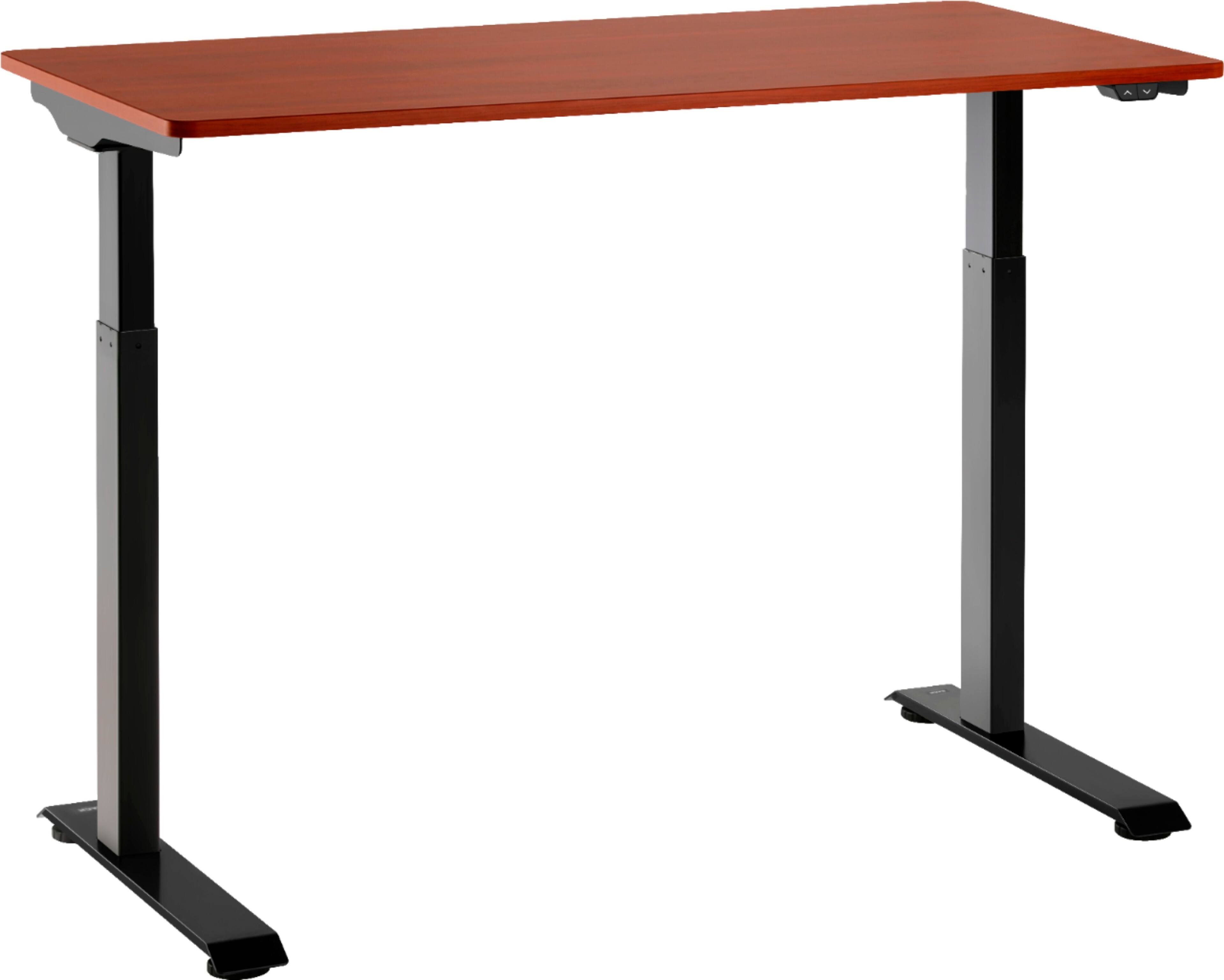 Left. Insignia™ - Adjustable Standing Desk with Electronic Control - 47.2" - Mahogany.