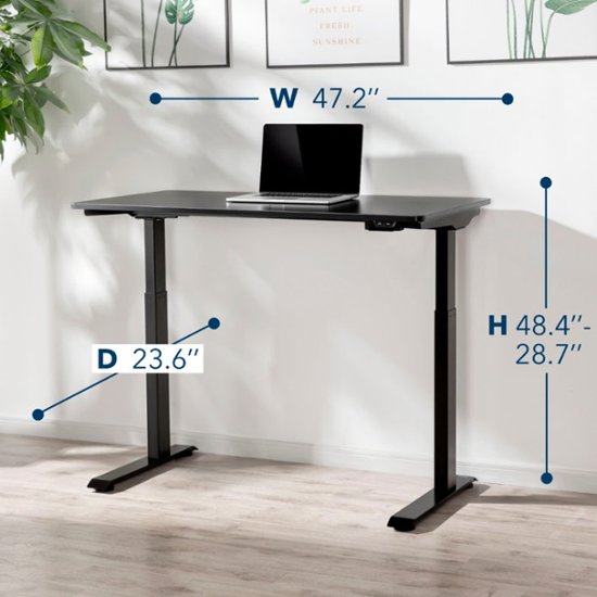 Insignia™ - Adjustable Standing Desk with Electronic Control - 47.2" - Black