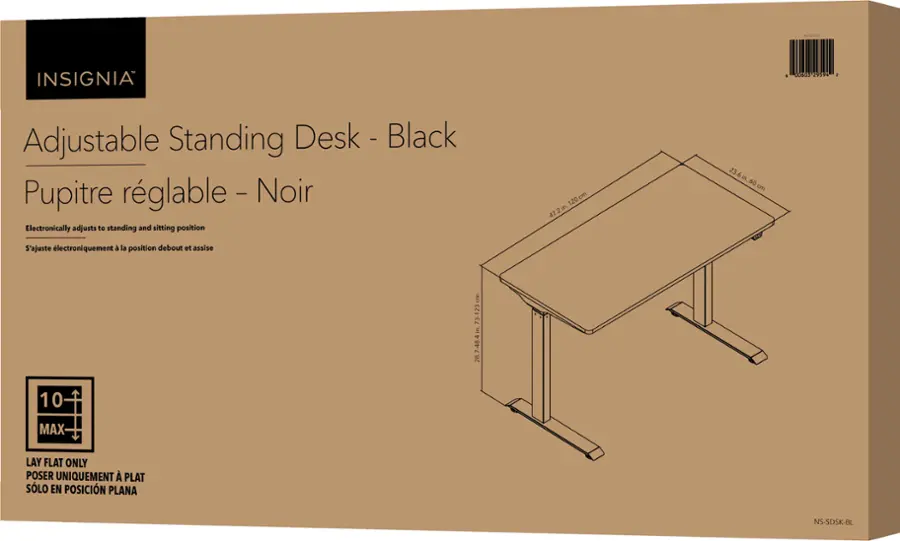 Alt View 18. Insignia™ - Adjustable Standing Desk with Electronic Control - 47.2" - Black.