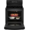 Alt View Zoom 12. GE - 5.3 Cu. Ft. Freestanding Electric Convection Range with Self-Steam Cleaning and No-Preheat Air Fry - Black on black.
