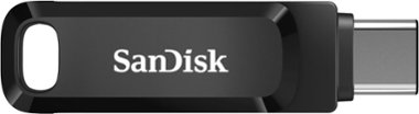 SanDisk - Ultra Dual Drive Go 128GB USB Type-A/USB Type-C Flash Drive - Black - Front_Zoom