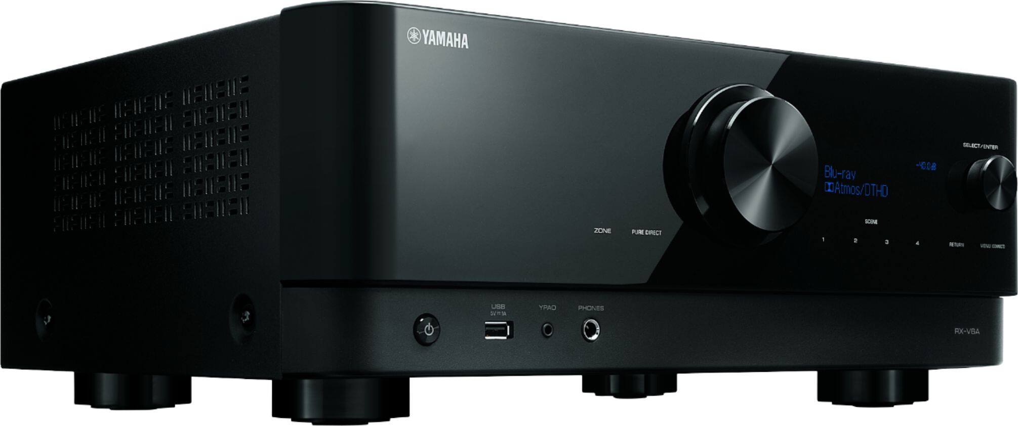 Angle. Yamaha - RX-V6A 7.2-channel AV Receiver with 8K HDMI and MusicCast - Black.