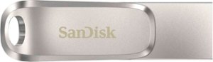 SanDisk - Ultra Dual Drive Luxe 128GB USB 3.1, USB Type-C Flash Drive - Silver - Front_Zoom